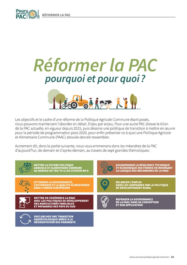 Publication “Osons une vraie réforme de la PAC !” Pour une autre PAC